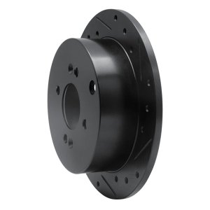 Dodge Attitude Brake Rotor (1) - Rear Right - R1 Concepts - Drilled & Slotted - Black - `06-`12